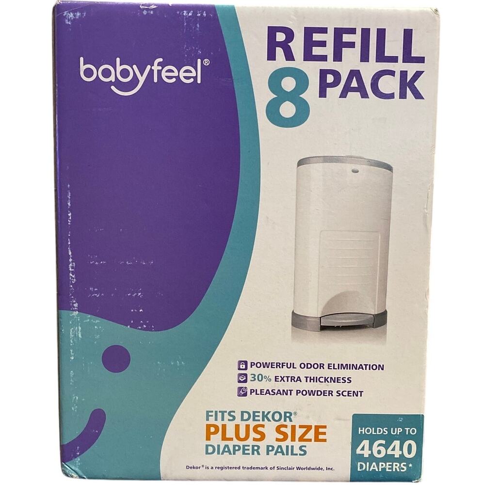 Diaper Pail Refill Bags Compatible with DEKOR PLUS SIZE 6 pack babyfeel